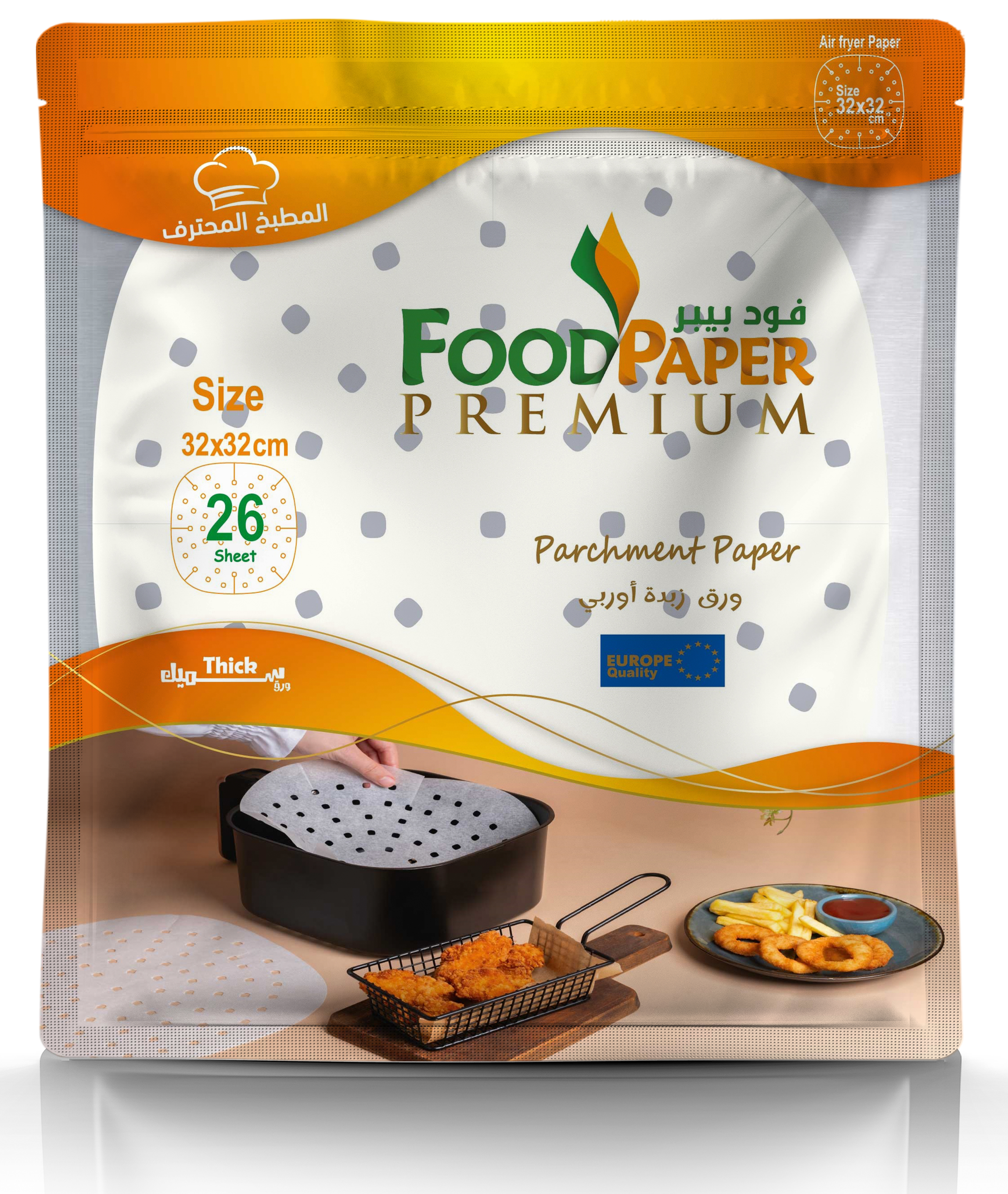 ورق قلاية مربع قطر 32 بريميوم سميك أوروبي.